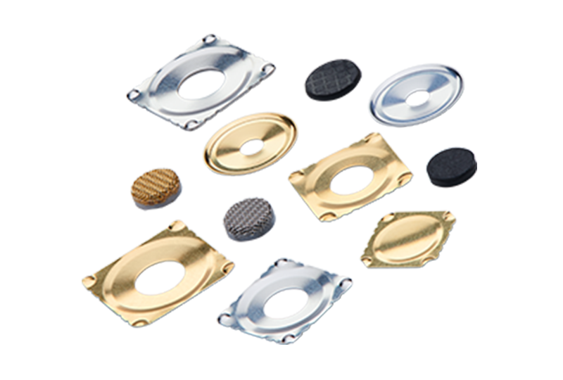 group of different electrical contacts in random scattering order