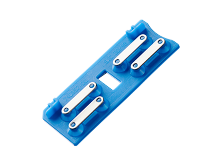 blue double stroke silicone keypad with metal connectors