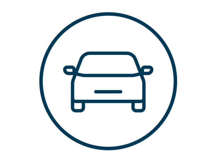 graphic with blue icon automotive on light-grey background